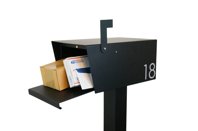 Modern Sierra Mailbox - Powder Coated Flat Black - Alpinemetaldesign